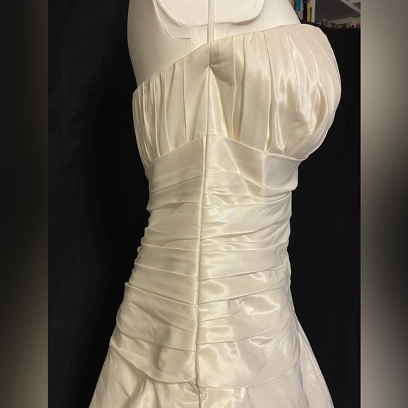 Mori Lee by Madeline Gardner Pleated Bodice Ruched Ball Gown Wedding Dress Sz 16 - Picture 10 of 15